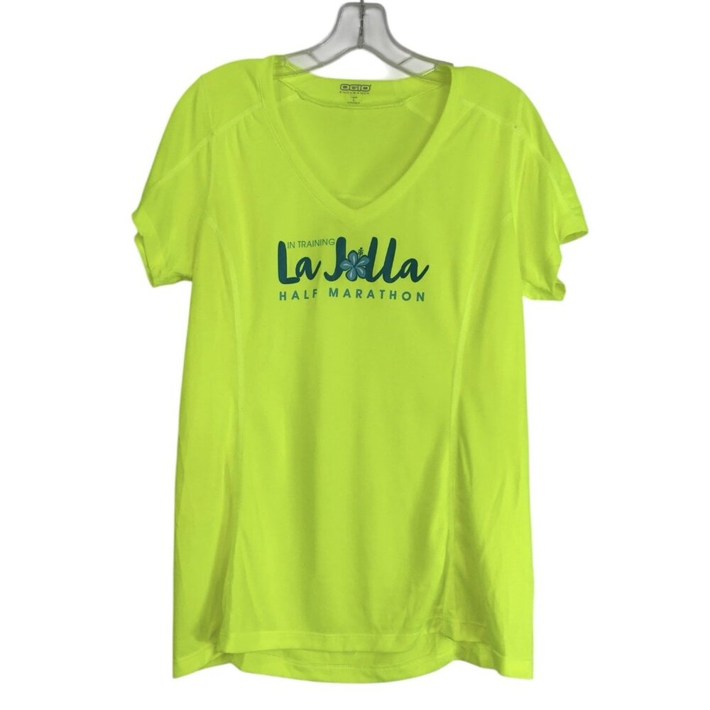 Ogio Endurance Top Womens Size large Neon Yellow La Jolla Half‎ Marathon